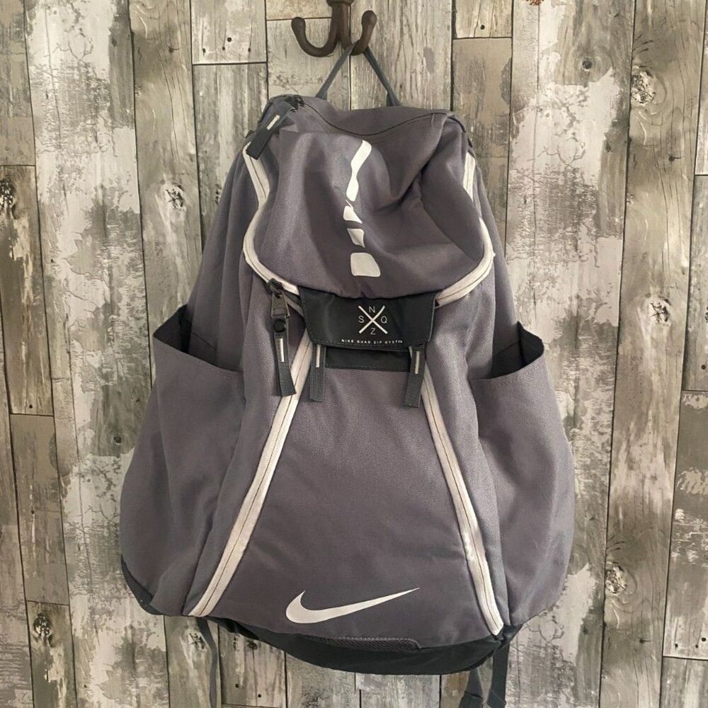 Nike Quad Zip System grey and white backpack